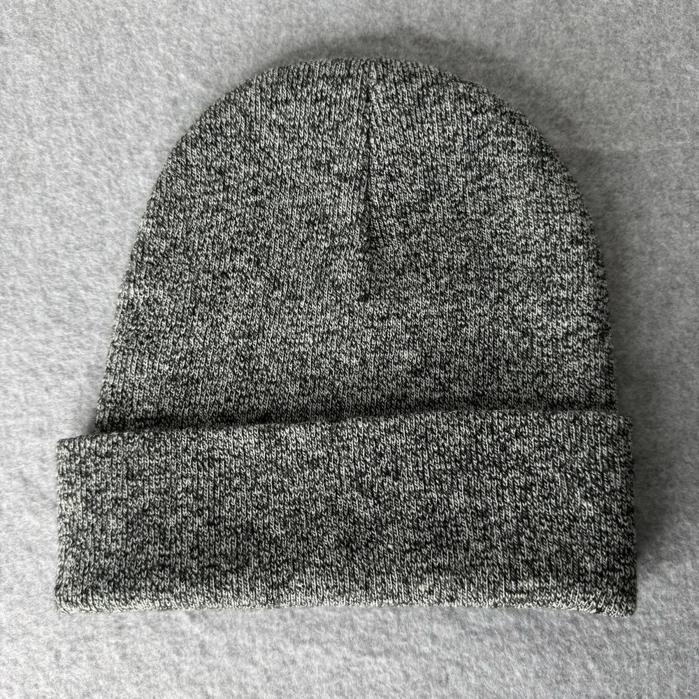 Roots Gray Black White Cuffed Beanie Hat Minimalist One Size Winter Outdoor Knit